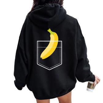 Plátano Para Hombres Es Amantes De La Fruta Plátano Amarillo Hawaiano Women Oversized Hoodie Back Print - Regaloses