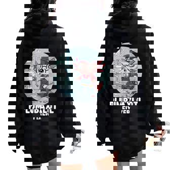 Plumbaxolotl Fixer Cute Handymen Axolotl Plumber Women Oversized Hoodie Back Print | Mazezy