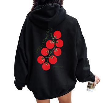 Pomodori Freschi Fresh Tomatoes Italianummer Tomatoes レディース オーバーサイズ パーカー バックプリント - Kawaiitshirt