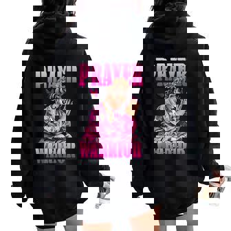 Prayer Warrior God Jesus Christian Pink Camo Girl Tank Top Women Oversized Hoodie Back Print | Mazezy