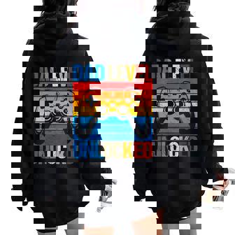 Pregnancy Announcement Dad Level Unlocked New Daddy Father Women Oversized Hoodie Back Print | Mazezy