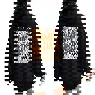 Preppy Game Day American Football Women Girl Kids Vibes Women Oversized Hoodie Back Print | Mazezy