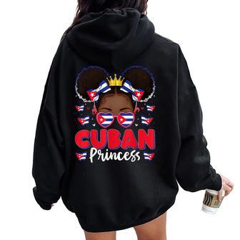 Princesa Cubana Chica Bandera Cuba Orgullosas Es Cubanas Women Oversized Hoodie Back Print - Regaloses