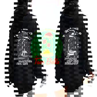 If I Were a Princess I'd Be Taco Belle Christmas Taco Women Oversized Hoodie Back Print | Mazezy