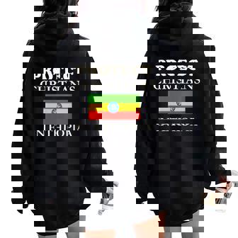 Protect Christians In Ethiopia Women Oversized Hoodie Back Print | Mazezy