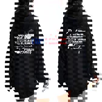 Proud Coast Guard Grandpa US Veteran Family Matching Women Oversized Hoodie Back Print | Mazezy