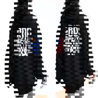 Proud Of My DNA Uruguayan American Flag Roots Uruguay USA Women Oversized Hoodie Back Print | Mazezy