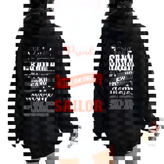 Proud Grandma Of A Freaking Awesome Sailor Women Oversized Hoodie Back Print | Mazezy