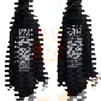 Psalm 67 May His Face Shine Upon Us Faith Christian Catholic Women Oversized Hoodie Back Print | Mazezy