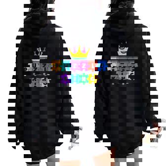 Puzzle King Puzzle Lover Puzzling Enthusiast Women Oversized Hoodie Back Print | Mazezy