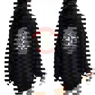 Racing Motorsport Lover Car Silhouette Women Oversized Hoodie Back Print | Mazezy