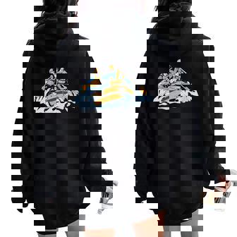 Rafting Boating Mountains Water Boating Canoeing Rafting Women Oversized Hoodie Back Print | Mazezy