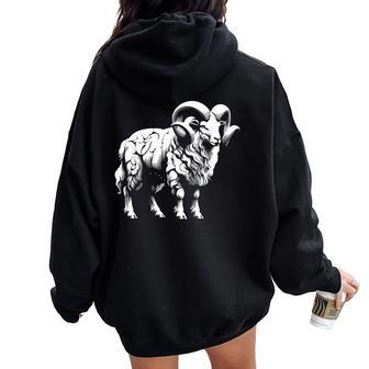 Ram Dad Mom Lover Monocromatico Ram Felpa con cappuccio oversize da donna con stampa posteriore - Novitaregali