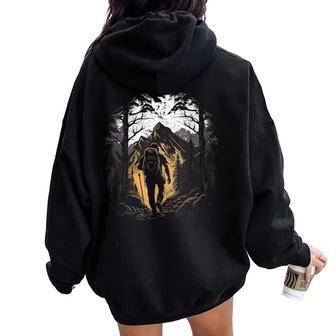 Randonneurs Randonnée Pédestreacances À Pied Forêt Randonn Sweat à capuche oversize pour femme avec imprimé dans le dos - Cadeauxyz