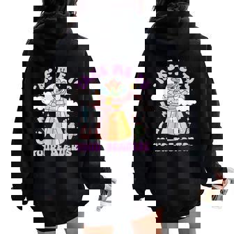 Take Me To Your Readers Alien Teacher Halloween Literacy Women Oversized Hoodie Back Print - Thegiftio