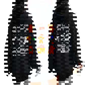 Real Estate Christmas Gingerbread Mortgage Realtor Holiday Women Oversized Hoodie Back Print | Mazezy