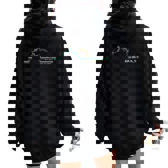 Red Rock Nevada Retro Mountain Climbing Summer Women Oversized Hoodie Back Print | Mazezy