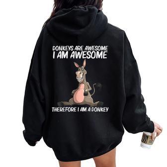 Regalo De Burro Para Hombres Es Niños Niñas Amantes De Los Burros De Animales Women Oversized Hoodie Back Print - Regaloses