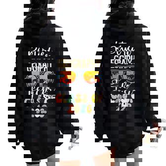 Retired Geography Teacher Class Of 2026 Retirement School Women Oversized Hoodie Back Print | Mazezy