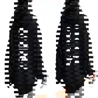 Retro Domino 6 And 7 Matching 67 Dominos Group Costumes 6-7 Women Oversized Hoodie Back Print | Mazezy