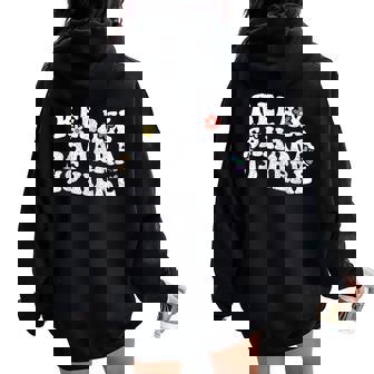 Retro Groovy Relaxahara Is Here Nombre Del Día De La Madre Women Oversized Hoodie Back Print - Regaloses