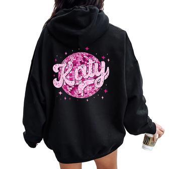 Retro Katy Nombre I Love Katy Groovy 80'Sintage Women Oversized Hoodie Back Print - Regaloses