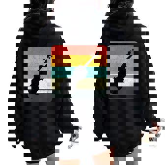 Retro Violin Silhouette Violinist Women Oversized Hoodie Back Print | Mazezy