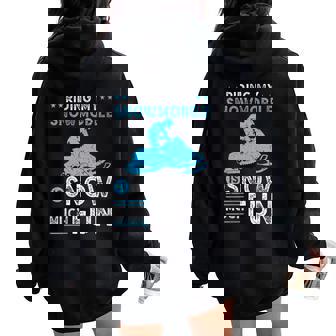 Riding Snowmobile Snow Fun Motor Sled Women Oversized Hoodie Back Print | Mazezy