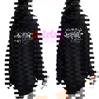 Roatan Hibiscus Flowers Beach Summer Vacation Women Oversized Hoodie Back Print | Mazezy