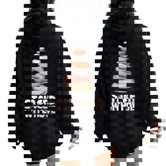 Rock Balance And Stone Stacking Stacked With Love Women Oversized Hoodie Back Print | Mazezy