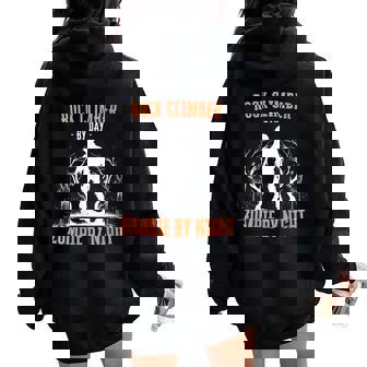 Rock Climber By Day Zombie By Night Halloween Creepy Women Oversized Hoodie Back Print | Mazezy