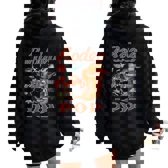 Rodeo Pop Cowboy Cowgirl Birthday Matching Family Women Oversized Hoodie Back Print | Mazezy