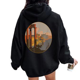 Roma Roma Italia Arte Clásico Women Oversized Hoodie Back Print - Regaloses