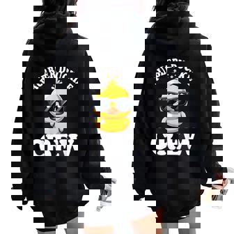 Rubber Duckie Crew Duck Toddlers Girls Rubber Ducks Women Oversized Hoodie Back Print - Thegiftio