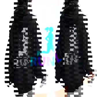 Running Runner Girls Cross Country Track Marathon Women Oversized Hoodie Back Print - Thegiftio