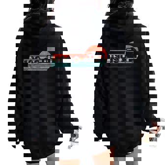 RV-Pilot Camping-Camper Vintage 1990 Birthday Motorhome RV Women Oversized Hoodie Back Print - Monsterry