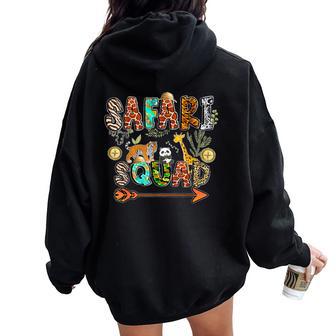 Safari Squad Arfica Safari Zoo Animal Skin Print Boys Girls Women Oversized Hoodie Back Print - Thegiftio