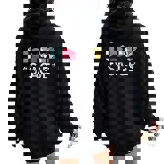 Sage Personalized Dog Name Pet Lover Women Oversized Hoodie Back Print | Mazezy