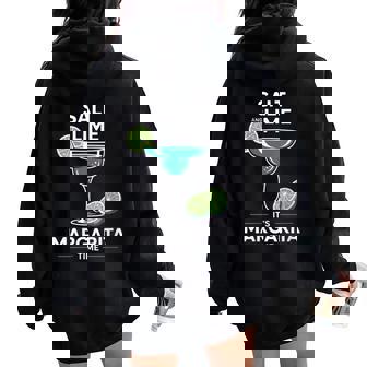 Salt And Lime Margarita Enthusiasts Chill Vibes Summer Party Women Oversized Hoodie Back Print | Mazezy