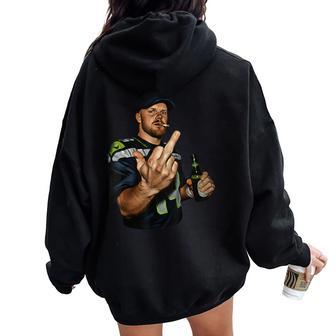 Sam Middle Finger For Women Women Oversized Hoodie Back Print - Thegiftio UK