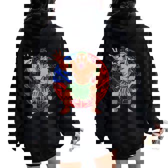 Samoan Pride Polynesian Warrior Samoa Flag Celebrate Family Women Oversized Hoodie Back Print | Mazezy