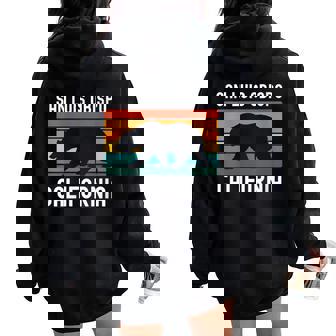 San Luis Obispo California Bear Retro Pismo Architecture SLO Women Oversized Hoodie Back Print | Mazezy