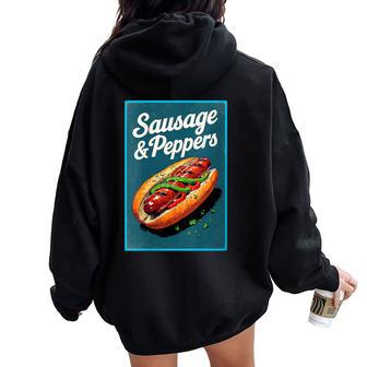 Sausage And Peppers Italian Sandwich Women Oversized Hoodie Back Print | Mazezy