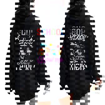 School Psychologist Counselor Psychology Appreciation Women Oversized Hoodie Back Print | Mazezy