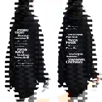 Science Of Reading Teacher Structured Literacy For Men Women Women Oversized Hoodie Back Print | Mazezy