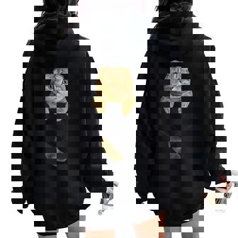 Scottish Fold Cat Pocket Cat Mom Cat Dad Cat Lover Women Oversized Hoodie Back Print | Seseable FR