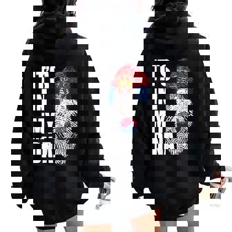 Serbian And South Korean Vintage Heritage DNA Flag Women Oversized Hoodie Back Print | Mazezy