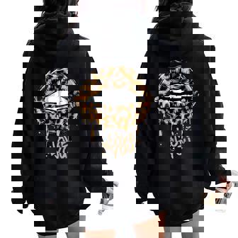 Sexy Lips Leopard Tongue Animal Print Leopard Print 2021 Women Oversized Hoodie Back Print | Mazezy