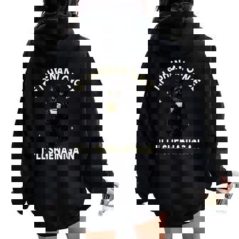 If I Shenan Once I'll Shenanigan Cat Coffee Lover Women Oversized Hoodie Back Print - Thegiftio