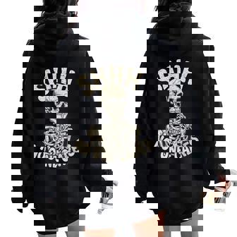 Shhh No One Cares Skeleton Sarcastic Humor Women Oversized Hoodie Back Print | Seseable FR